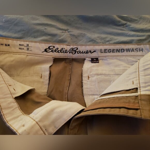Eddie Bauer Men's Flex Chinos - Slim (34x30, Light Khaki) - Picture 5 of 9